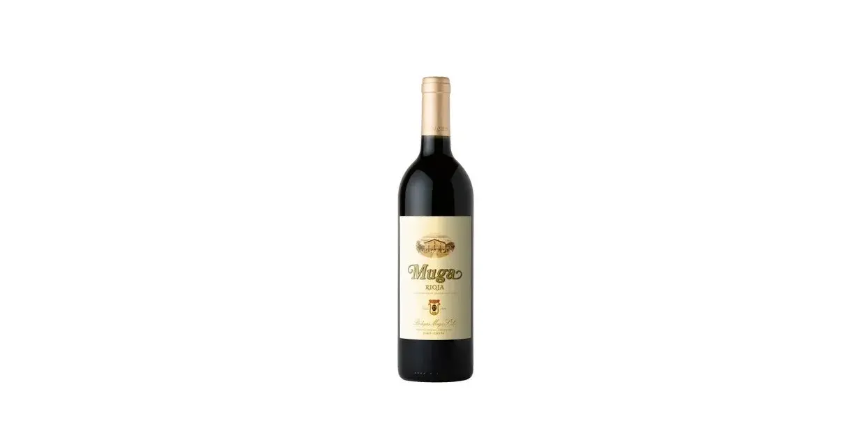 Botella de vino tinto Muga Rioja. Imagina que este vino el andén de la estación, listo para acompañar tus mejores momentos.