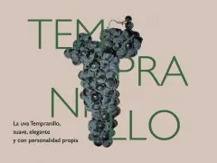 Racimo de uva tinto fino Tempranillo, suave, elegante y con personalidad propia.