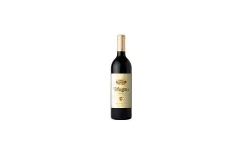 Botella de vino tinto Muga Rioja. Imagina que este vino el andén de la estación, listo para acompañar tus mejores momentos.
