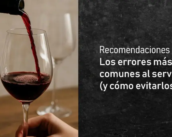 Vino tinto español sirviéndose en copa. Aprende sobre los tipos de vino tinto en España y cómo servirlos sin errores.