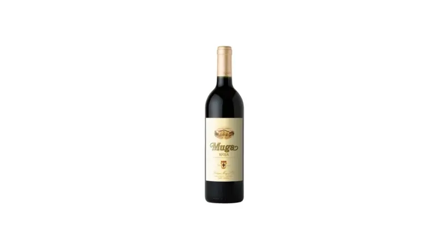 Botella de vino tinto Muga Rioja. Imagina que este vino el andén de la estación, listo para acompañar tus mejores momentos.
