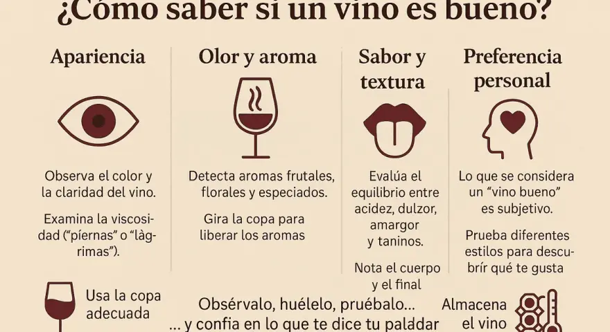 Guía para saber a que sabe el vino: observa apariencia, detecta aromas, evalúa sabor y textura, y confía en tu paladar.