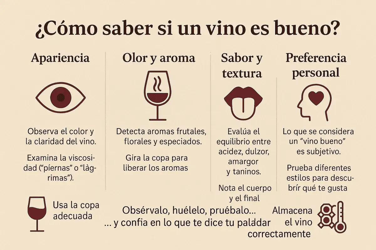 Guía para saber qué vino es mejor: apariencia, aroma, sabor y tu preferencia personal. ¡Descubre tu gusto!